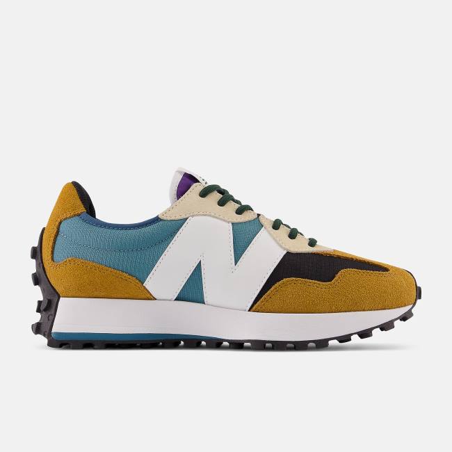 New Balance 327 Sneakers Dam Vita Blå Gula | NB567EVK