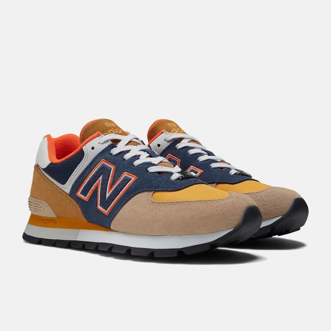 New Balance 574 Rugged Sneakers Herr Bruna Marinblå | NB403DMO