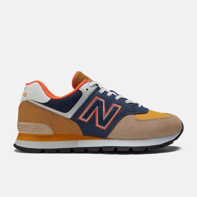 New Balance 574 Rugged Sneakers Herr Bruna Marinblå | NB403DMO