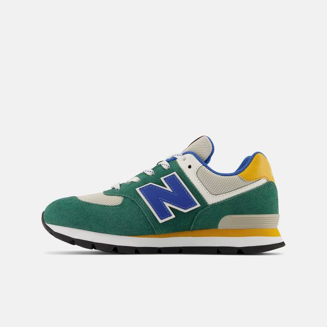 New Balance 574 Sneakers Barn Gröna Mörkblå | NB079JML