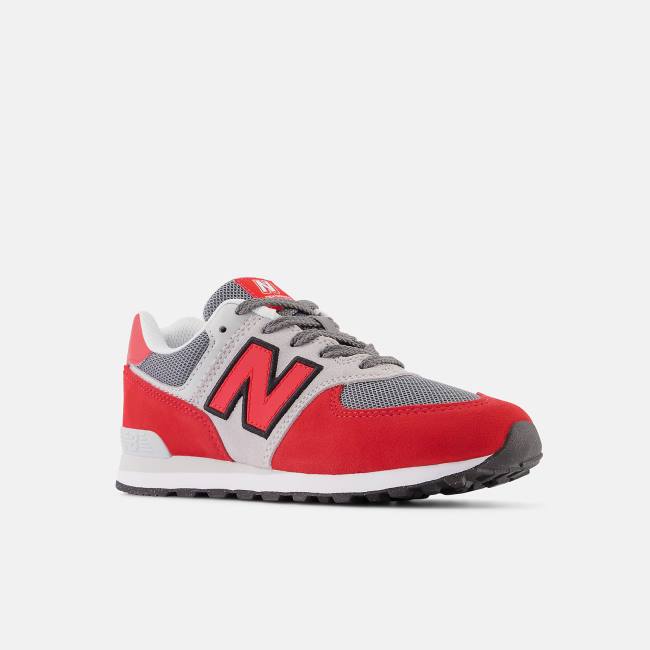 New Balance 574 Sneakers Barn Röda Ljusgrå | NB207OCT