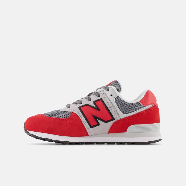 New Balance 574 Sneakers Barn Röda Ljusgrå | NB207OCT