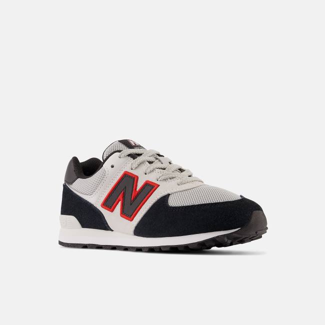 New Balance 574 Sneakers Barn Svarta Röda | NB863ACN