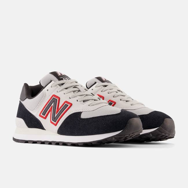 New Balance 574 Sneakers Dam Svarta Röda | NB617OQA