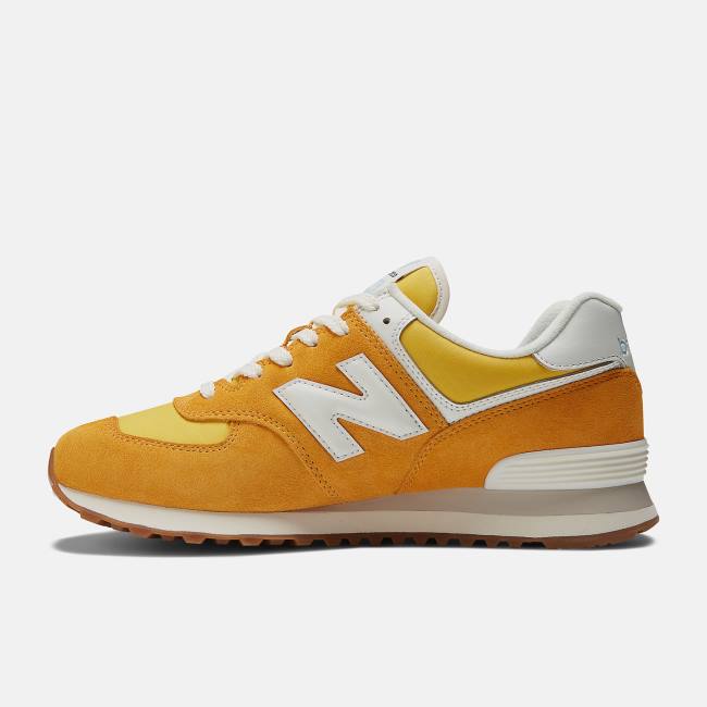 New Balance 574 Sneakers Herr Guld Vita | NB804AGU