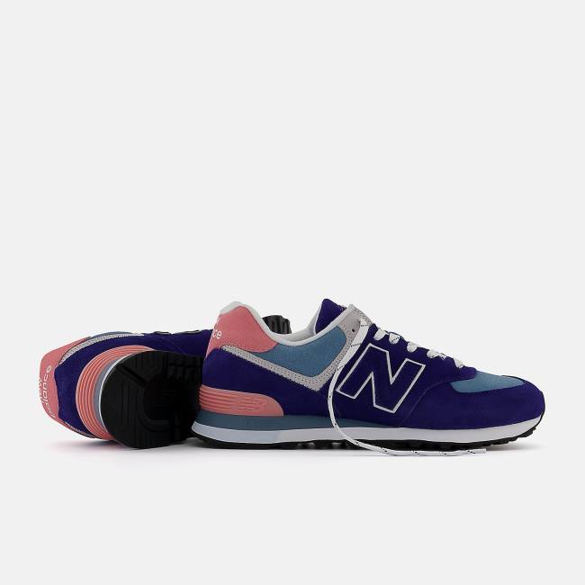 New Balance 574 Sneakers Herr Marinblå Beige Rosa | NB138FKZ