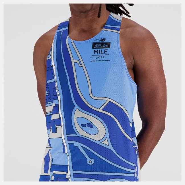 New Balance 5th Avenue Mile Singlet T-shirt Herr Mörkblå | NB954PZT