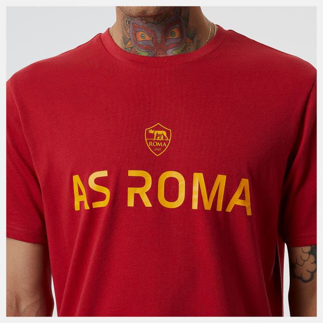 New Balance AS Roma Tryck Tee T-shirt Herr Röda | NB217TDQ