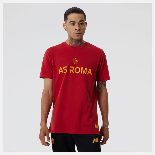 New Balance AS Roma Tryck Tee T-shirt Herr Röda | NB217TDQ