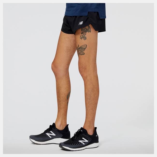 New Balance Accelerate 3 inch Split Shorts Herr Svarta | NB183JUT