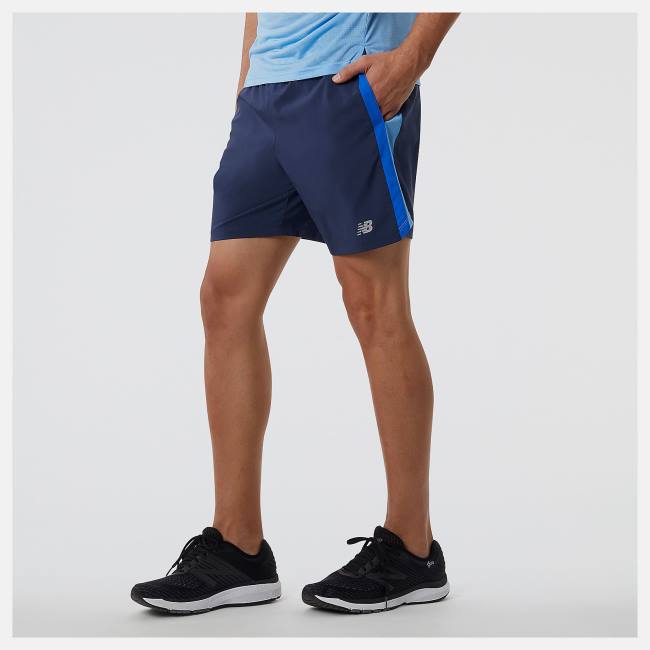 New Balance Accelerate 7 inch Shorts Herr Blå | NB539XJH