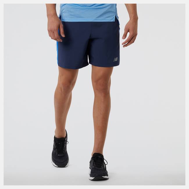 New Balance Accelerate 7 inch Shorts Herr Blå | NB539XJH