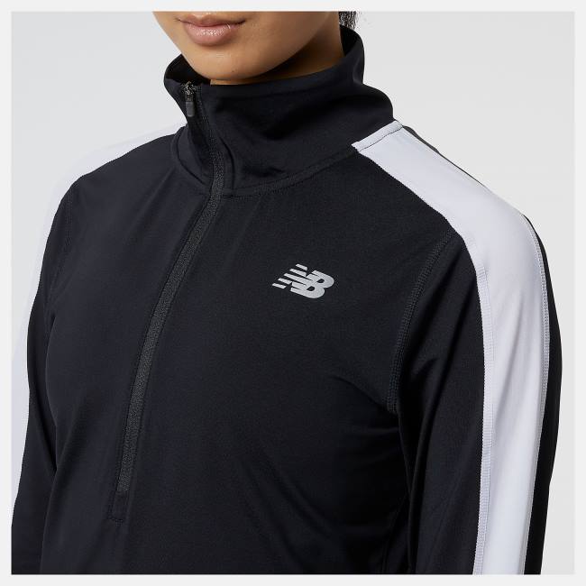 New Balance Accelerate Half Zip T-shirt Dam Svarta | NB093UEX