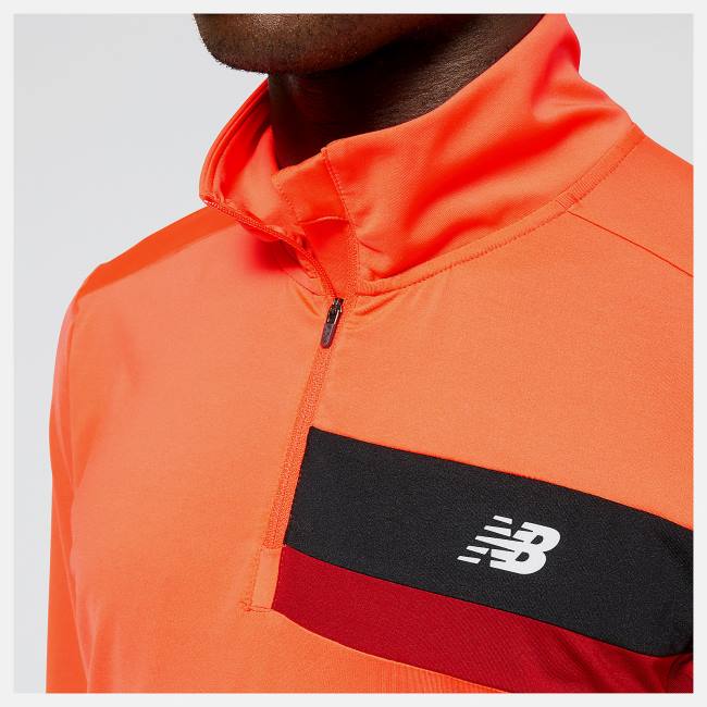 New Balance Accelerate Half Zip T-shirt Herr Röda | NB617TVB