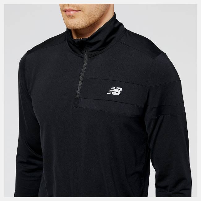 New Balance Accelerate Half Zip T-shirt Herr Svarta | NB936NHQ