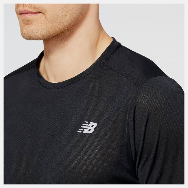 New Balance Accelerate Korta Sleeve T-shirt Herr Svarta | NB294WOE