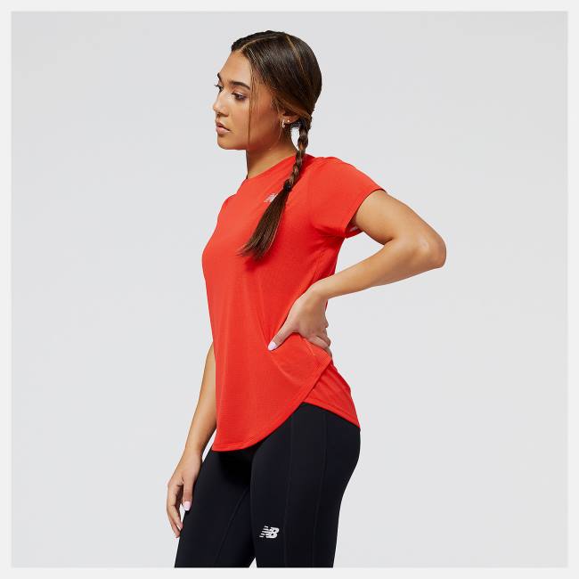 New Balance Accelerate Korta Sleeve Top T-shirt Dam Röda | NB372TMA