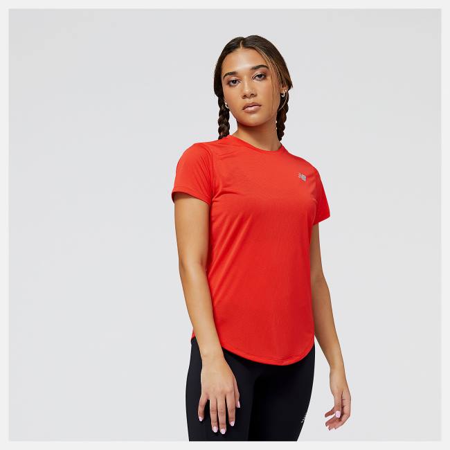 New Balance Accelerate Korta Sleeve Top T-shirt Dam Röda | NB372TMA