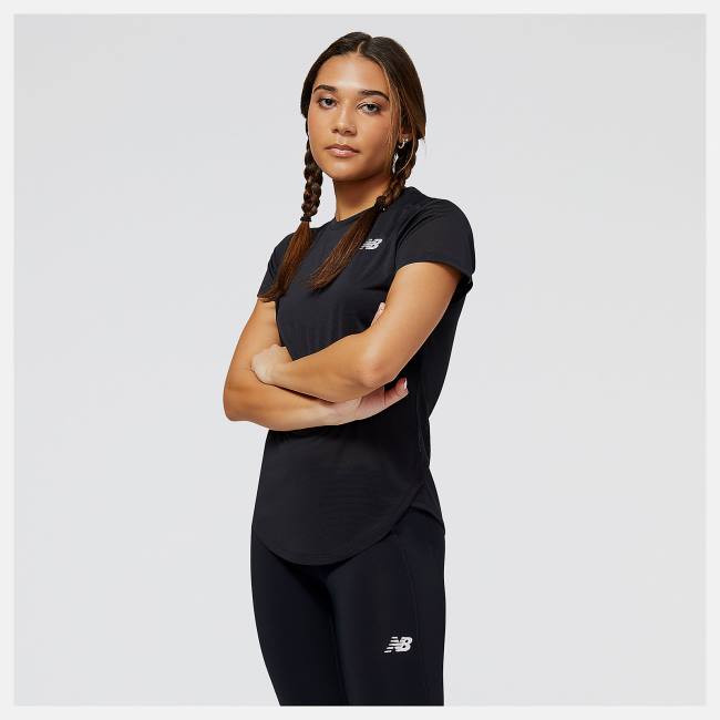 New Balance Accelerate Korta Sleeve Top T-shirt Dam Svarta | NB587UMW