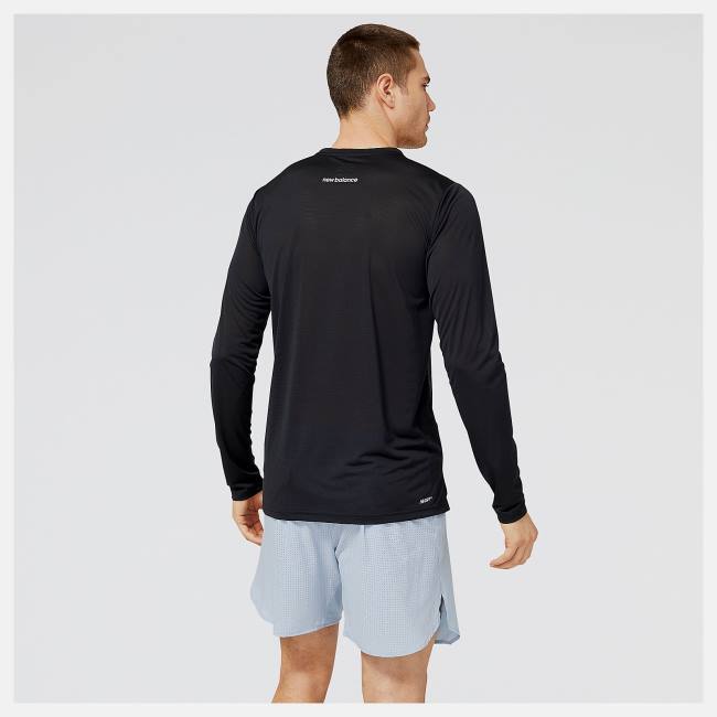 New Balance Accelerate Long Sleeve T-shirt Herr Svarta | NB048JQR