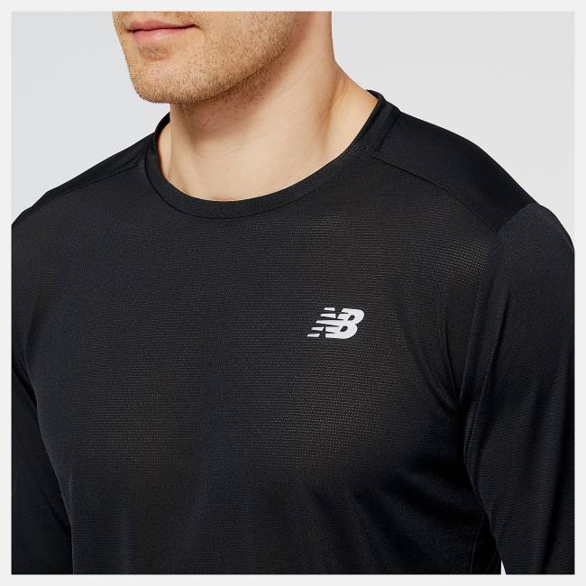 New Balance Accelerate Long Sleeve T-shirt Herr Svarta | NB048JQR