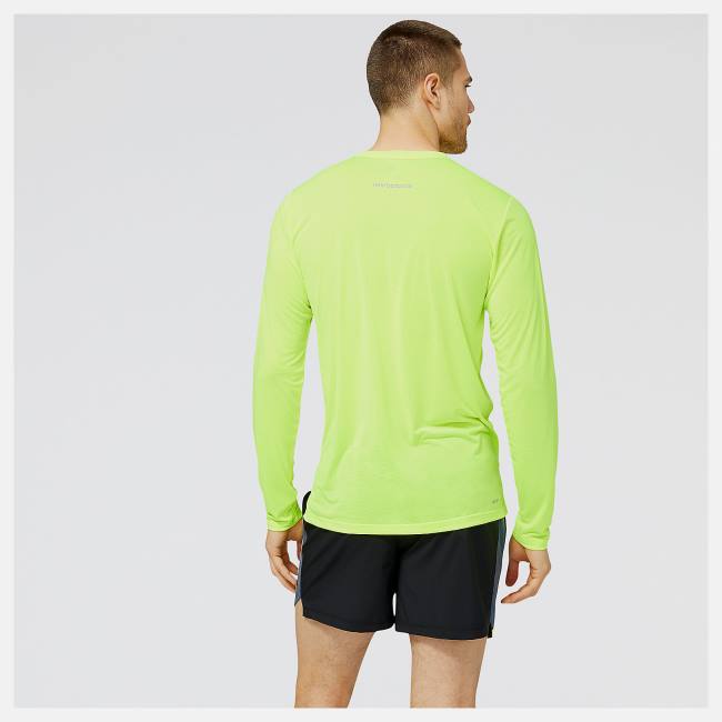 New Balance Accelerate Long Sleeve T-shirt Herr Gröna | NB067HXJ