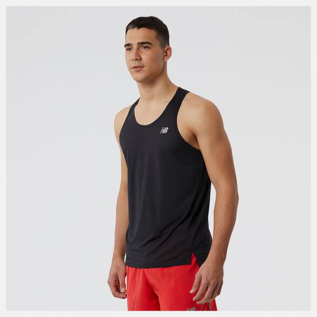 New Balance Accelerate Singlet T-shirt Herr Svarta | NB156KLB