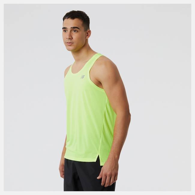 New Balance Accelerate Singlet T-shirt Herr Gröna | NB709BJH