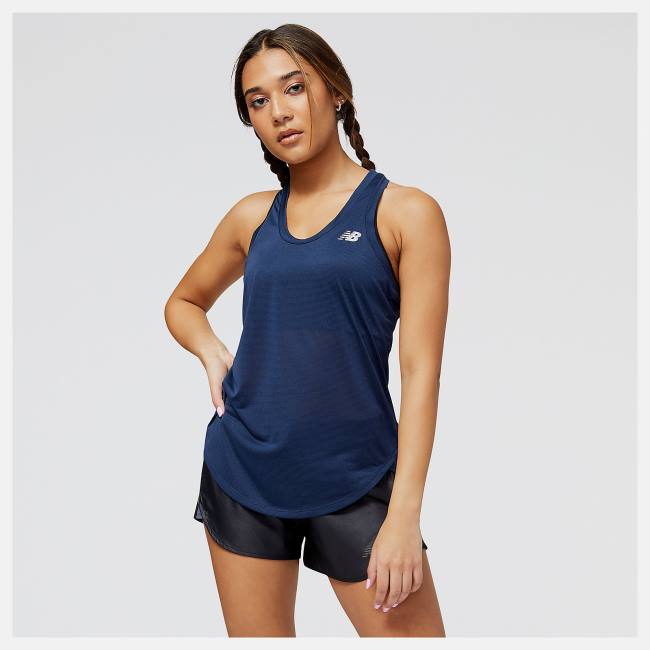 New Balance Accelerate Tank T-shirt Dam Beige Indigo | NB274HYP