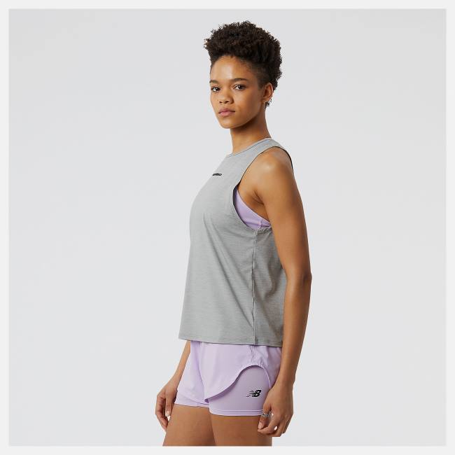 New Balance Achiever Tank T-shirt Dam Grå | NB791EKS