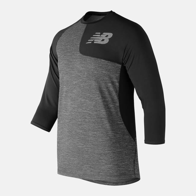 New Balance Asym 2.0 Left 3/4 Sleeve T-shirt Herr Svarta | NB769IXS