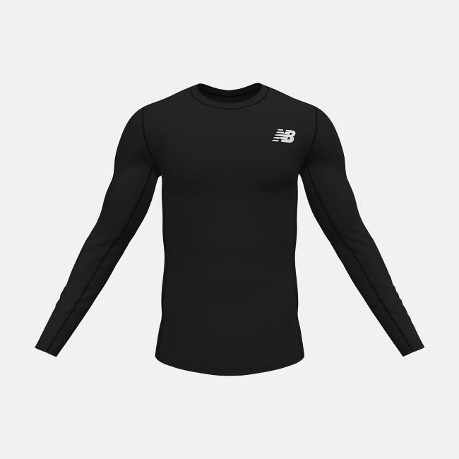 New Balance Baselayer Long Sleeve Top T-shirt Herr Svarta | NB198JEY