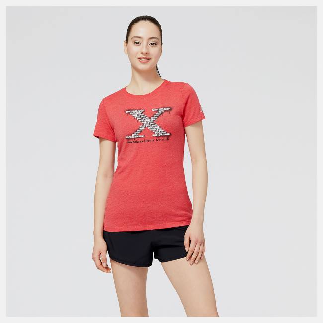 New Balance Bronx 10 Mile Tee T-shirt Dam Röda | NB567LFY