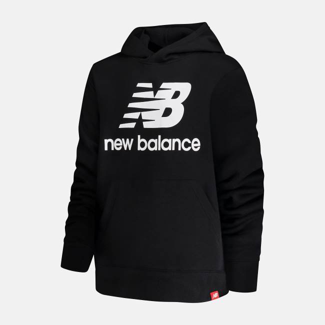 New Balance Essentials Boys Hoodie Barn Svarta | NB086PJS