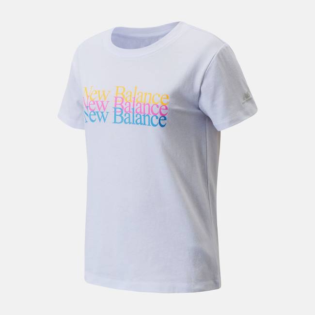 New Balance Essentials Celebrate Tee Girls T-shirt Barn Vita | NB572QAO