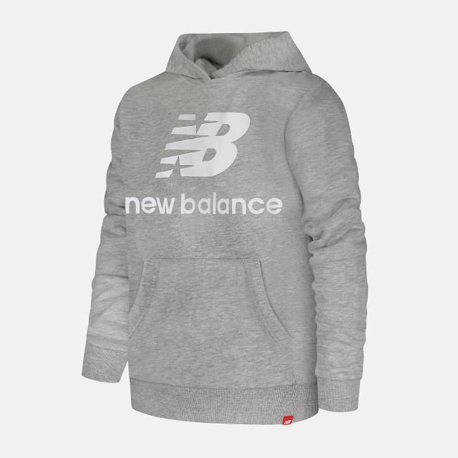 New Balance Essentials Girls Hoodie Barn Grå | NB978UBJ