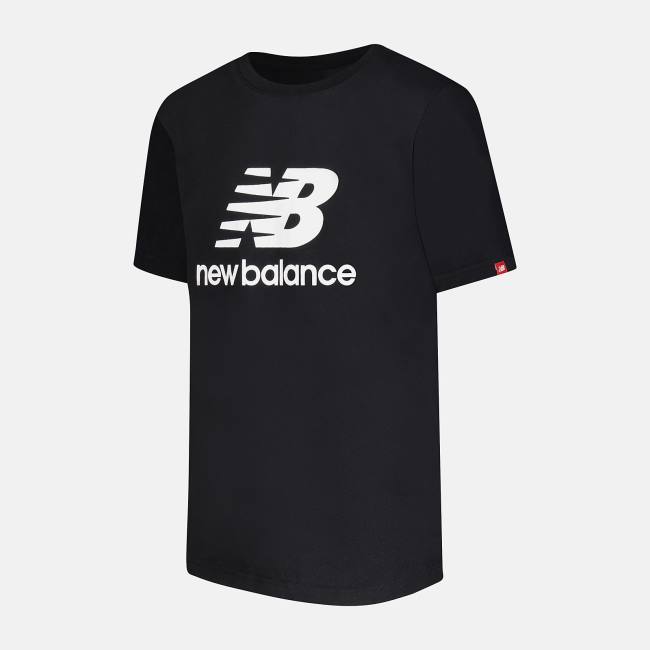 New Balance Essentials Logo Tee Girls T-shirt Barn Svarta | NB293VJT