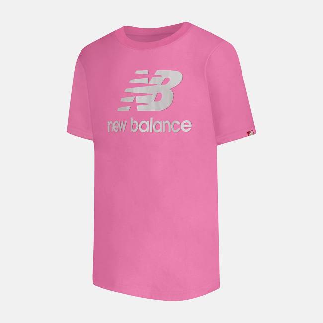 New Balance Essentials Logo Tee Girls T-shirt Barn Rosa | NB704AXK