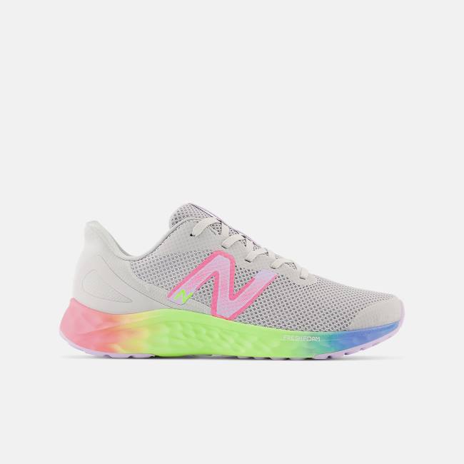 New Balance Fresh Foam Arishi v4 Löparskor Barn Ljusgrå Lila Rosa | NB512NDO