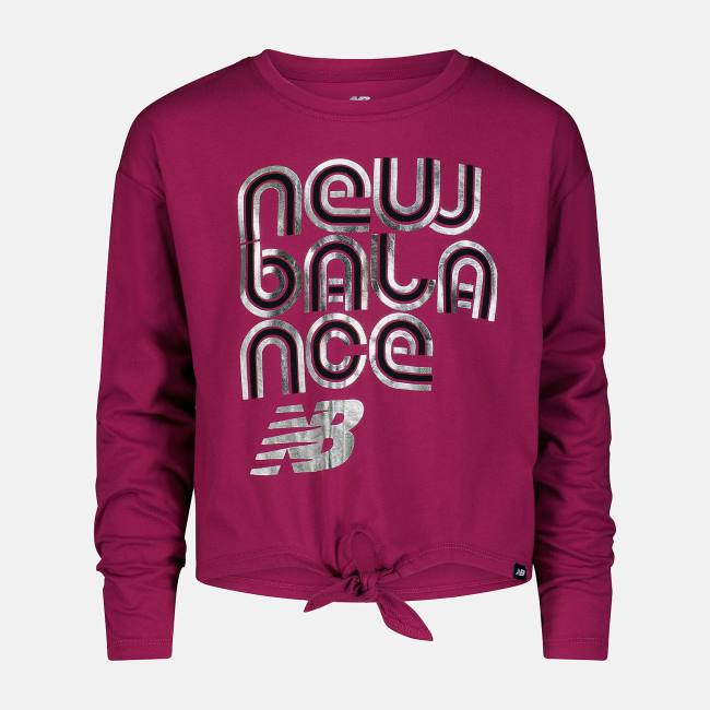 New Balance Girls Long Sleeve Knotted Tee Girls T-shirt Barn Lila | NB913PRY