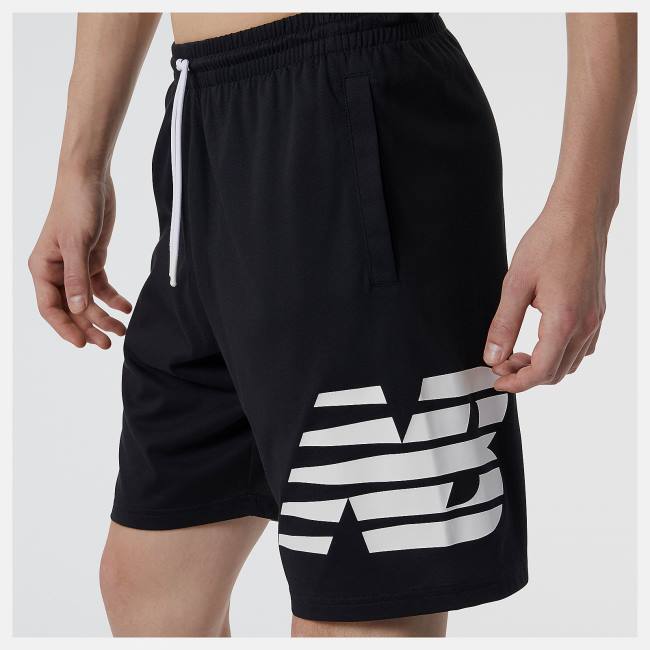 New Balance Heathertech Knit Shorts Herr Svarta | NB187POC