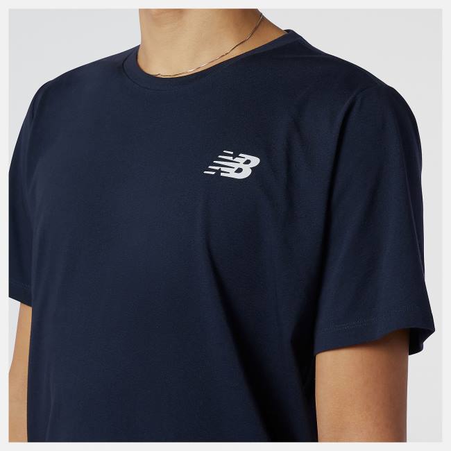 New Balance Heathertech Tee T-shirt Herr Marinblå | NB035ABC