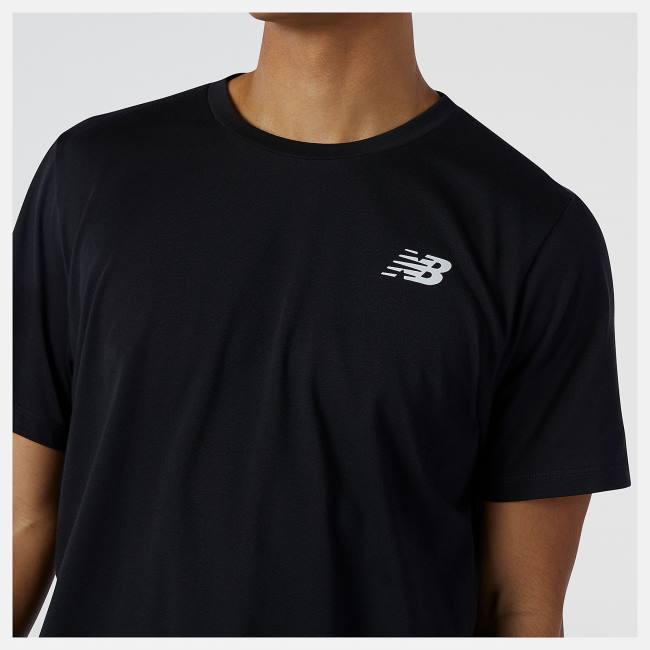 New Balance Heathertech Tee T-shirt Herr Svarta | NB839UJD