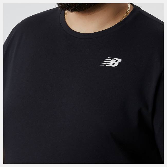 New Balance Heathertech Tee T-shirt Herr Svarta | NB852ZDA