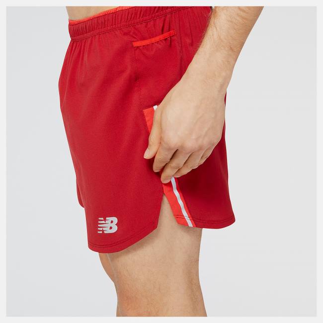 New Balance Impact Run 5 Inch Shorts Herr Röda | NB780RJC