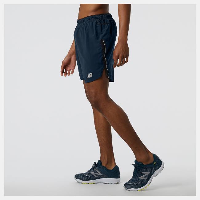 New Balance Impact Run 7 Inch Shorts Herr Beige Indigo | NB018QOU