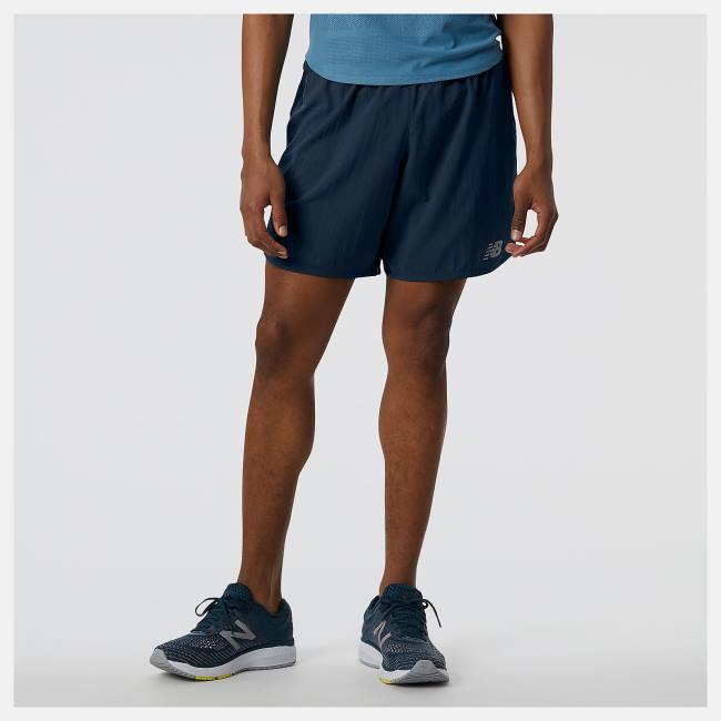 New Balance Impact Run 7 Inch Shorts Herr Beige Indigo | NB018QOU