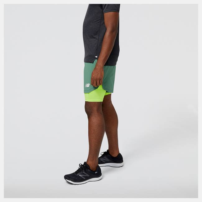 New Balance Impact Run AT 7 Inch 2 in 1 Shorts Herr Gröna | NB805SDI