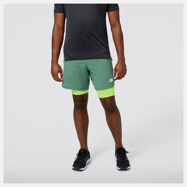 New Balance Impact Run AT 7 Inch 2 in 1 Shorts Herr Gröna | NB805SDI