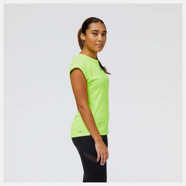 New Balance Impact Run AT N-Vent Korta Sleeve Top T-shirt Dam Gröna | NB358BYJ